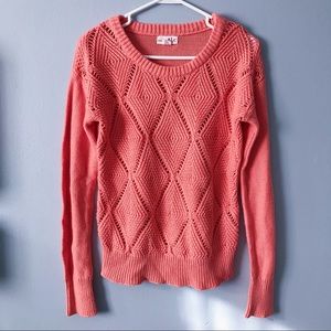 Shrinking Violet Coral Diamond Knit Sweater